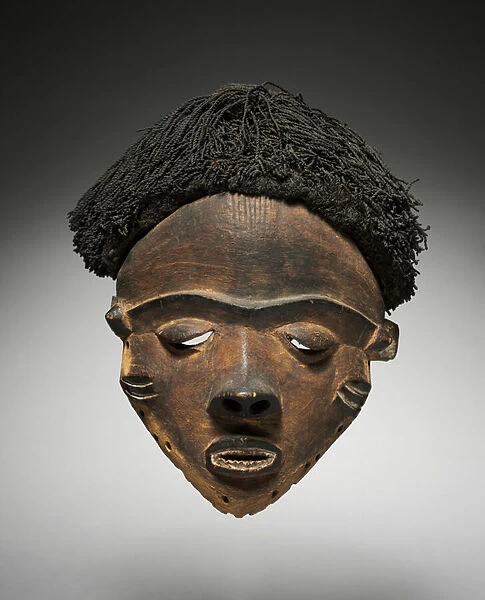 Female Face Mask, Pende, early 1900s (wood, fibre)