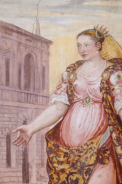 Female figure, detail of The Clemency of Scipio, Room of the fireplace, c. 1560-65 (fresco)