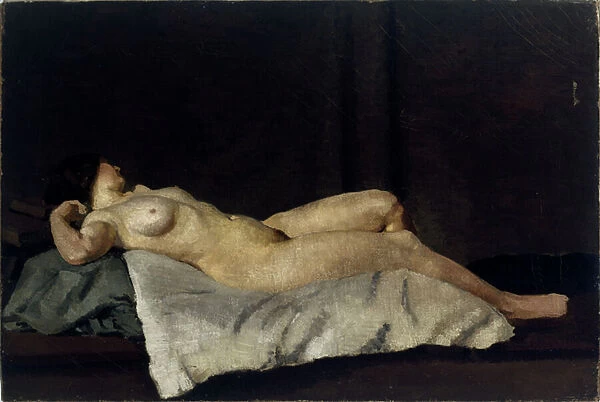 Female Figure Lying on Her Back, c. 1912 (oil on canvas) [LDUCS-5204]