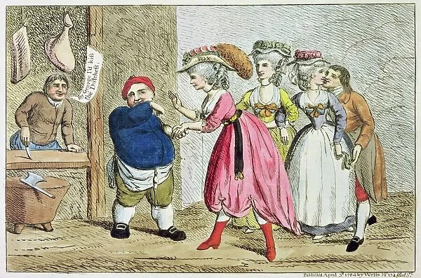 Female Influence, or, the Devonshire Canvas, 1784 (colour etching)