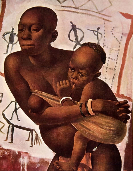 Femme Banda avec son Enfant, from Dessins et Peintures d Afrique