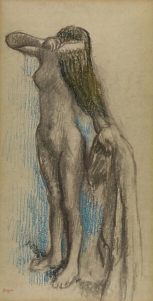Femme se Coiffant, c. 1887-90 (charcoal and crayon on paper)