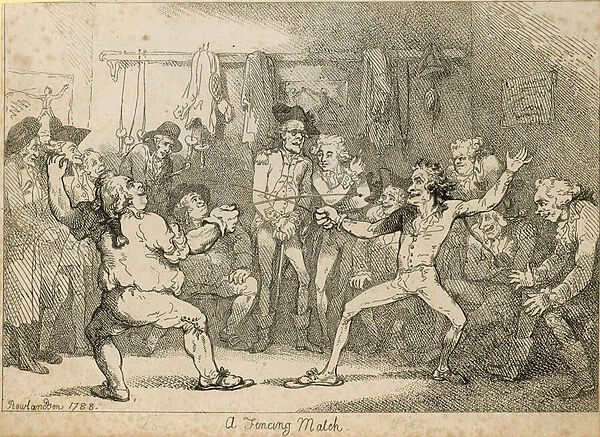 A fencing match (engraving)