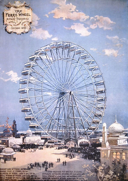The Ferris Wheel, Midway Plaisance, Worlds Columbian Exposition