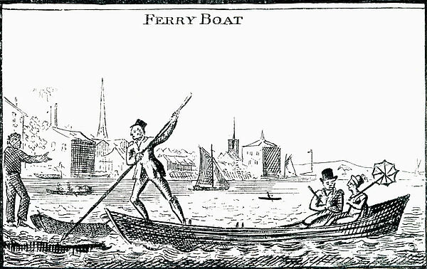 Ferry Boat. Illustration by George Cruikshank from the book The Connoisseur Illustrated published 1903