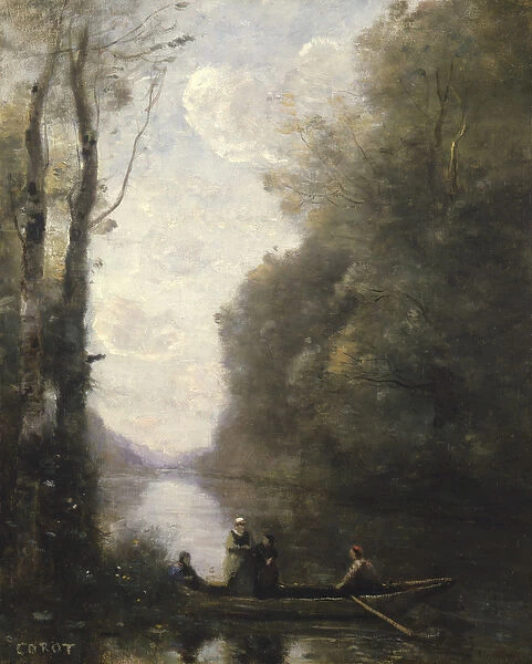 The Ferryman Leaving the Bank with Two Women, 1865