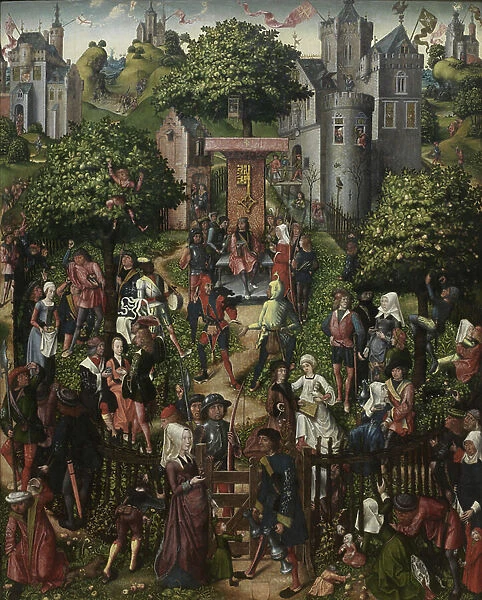 Festival of the Archers (oil on panel)