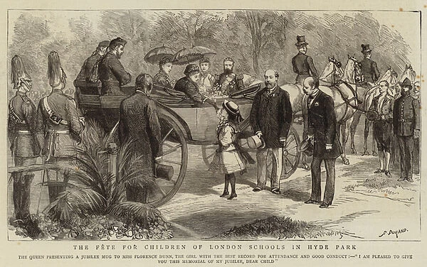 The Fete for Children of London Schools in Hyde Park (engraving)