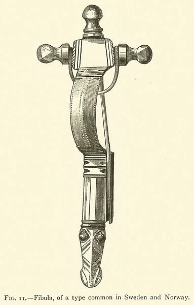Fibula, of a type common in Sweden and Norway (engraving)