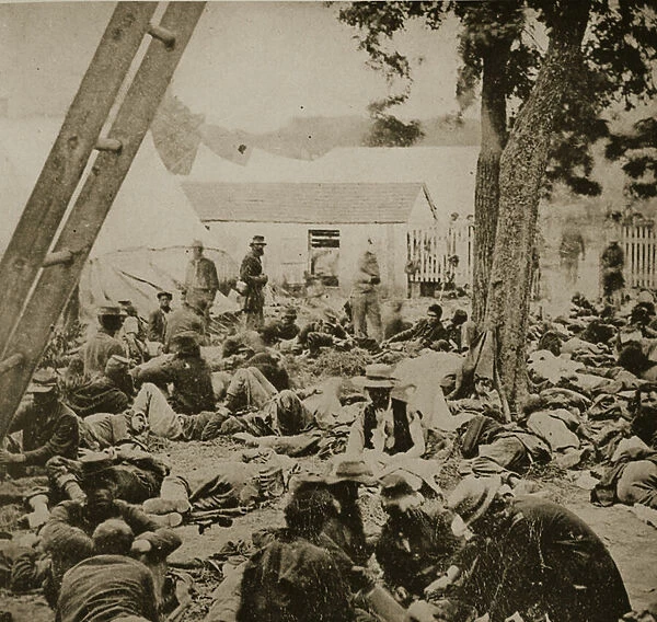 A Field Hospital Scene at Savages Station, June 29th 1862 (b  /  w photo)