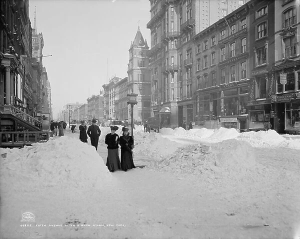 Fifth Avenue after a snow storm, New York, c. 1905 (b  /  w photo)
