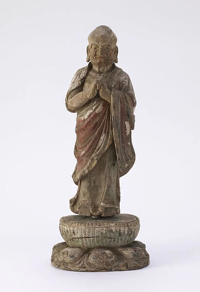 Figure of the monk K a-yeh (Kasyapa) (wood and gesso)