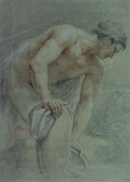 Figure of a Warrior, partly draped, 18th century (drawing)