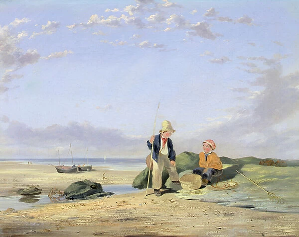 Figures on a Beach (oil on canvas)