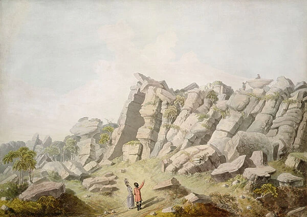 Figures at Brimham Crags (w  /  c on paper)