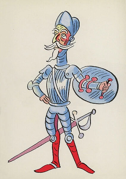 Figures from Children's Books: Don Quixote (colour litho)