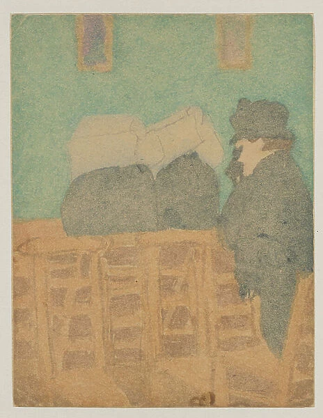 Figures in Church (watercolour and pencil)