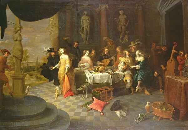 Figures in an Interior (oil on panel)