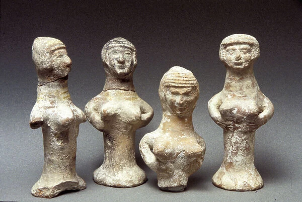 Figurines of Asherah, Canaanite, 999-600 BC (clay)