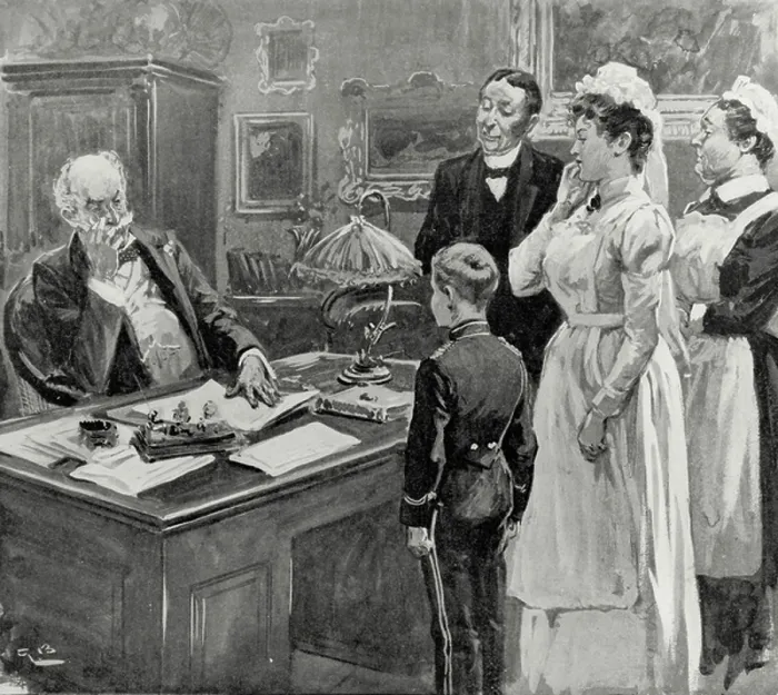 Framed Print : Filling in the Census Form (litho) Framed Print : Filling in the Census Form (litho)
