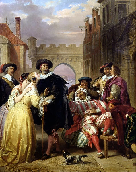 The Final Scene of Les Fourberies de Scapin by Moliere (1622-73) (oil