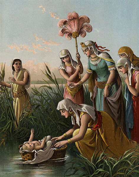 The finding of Moses (chromolitho)
