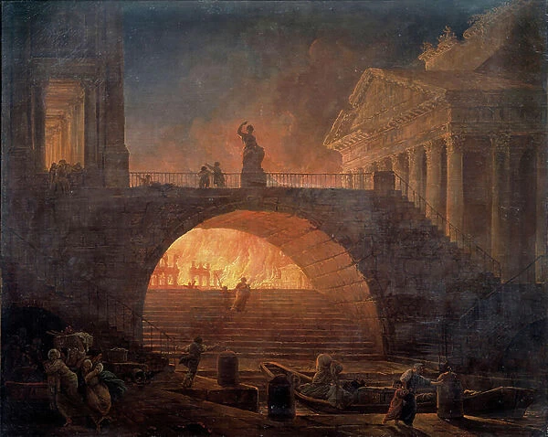 The Fire of Rome, 18 July 64, 18th century (oil on canvas)