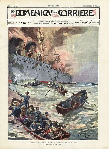 The Fire Of The Steam Victory In Alicante (colour litho)