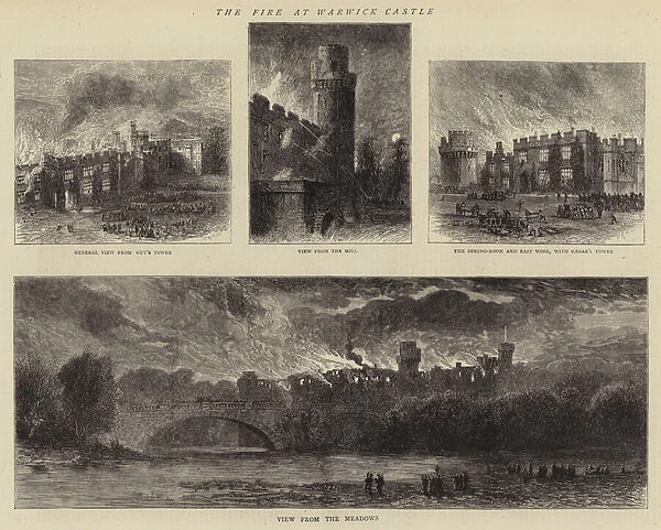 The Fire at Warwick Castle (engraving)