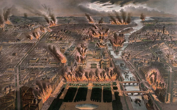 Fires in Paris, 24th-25th May 1871 (coloured engraving)
