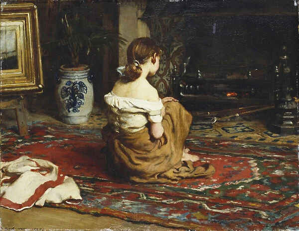 By the Fireside, 1878 (oil on canvas)