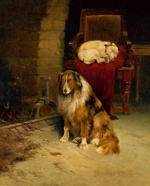 Fireside Companions (oil on canvas)
