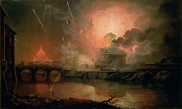 Firework Display at the Castel Sant Angelo, 1774-1778 (oil on canvas)