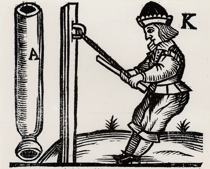 Framed Print : Firework-maker making rocket Framed Print : Firework-maker making rocket