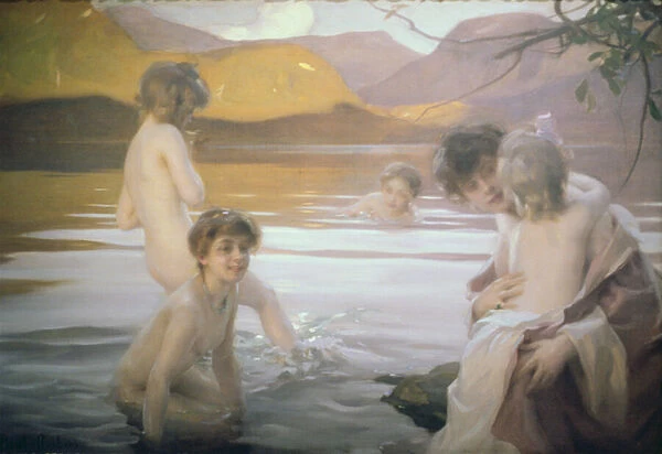 The First Bath (oil on canvas)