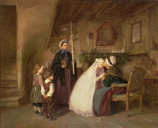 The First Communion (oil on panel)