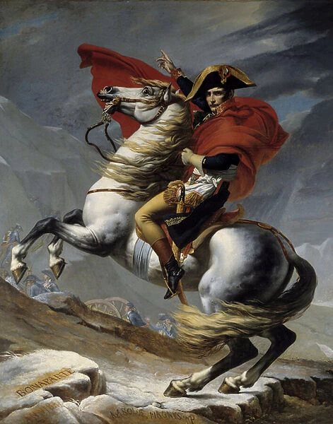 The First Consul Napoleon Bonaparte (1769-1821) crossing the Alps at the pass of