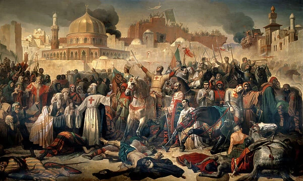 First Crusade: Taking of Jerusalem by the Crusaders, 15 July 1099. 1847 (oil on canvas)