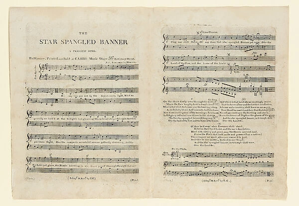 First edition of the sheet music for The Star Spangled Banner