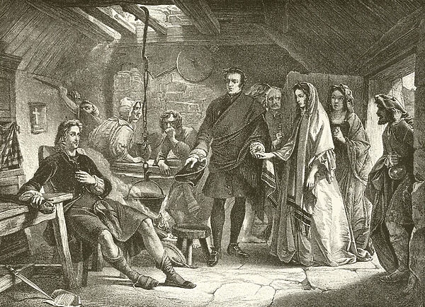 The first meeting of Prince Charles with Flora Macdonald (engraving)