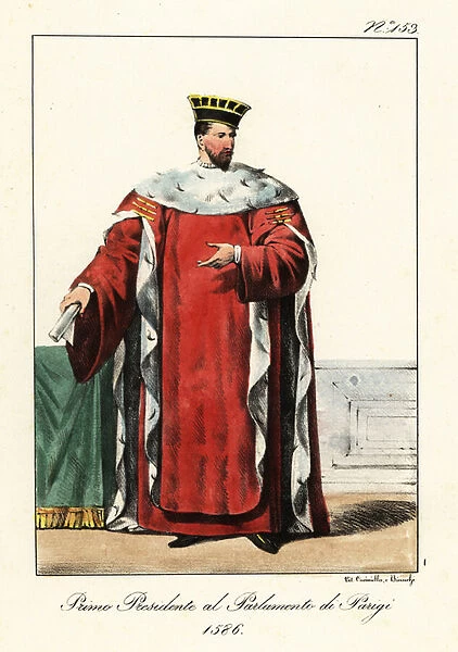 First President of the Parlement of Paris, 1586. 1825 (lithograph)