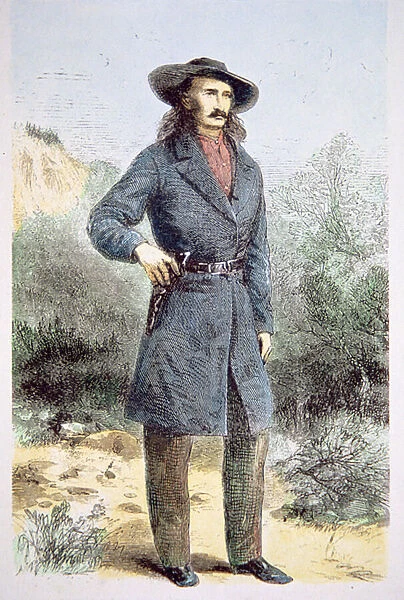 The first published picture of Wild Bill Hickok (1837-76) printed in