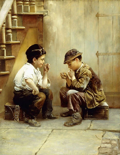 Their First Smoke, 1889 (oil on canvas)
