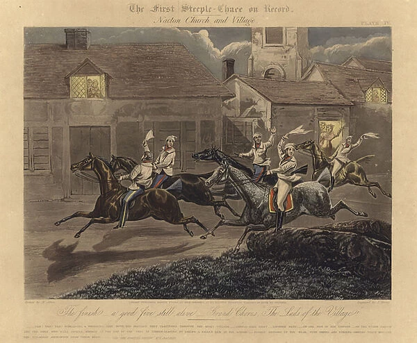 The First Steeplechase on Record (colour litho)