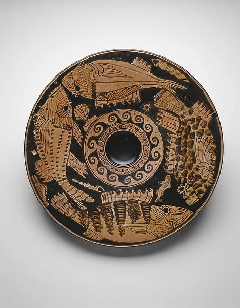 Fish Plate, 400-350 BC (terracotta, red-figure technique)