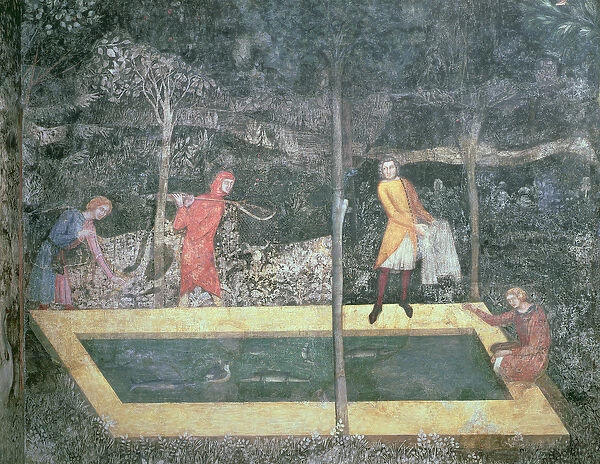 The Fish Pond, from the Stag Room, 1343 (fresco)