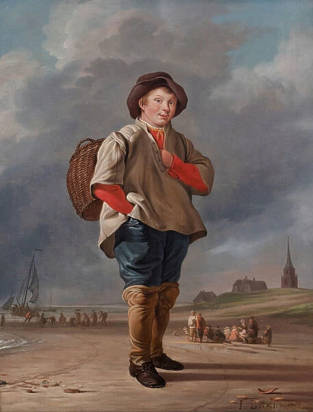 A Fisher Boy on the Beach, 1655-1700 (oil on panel)
