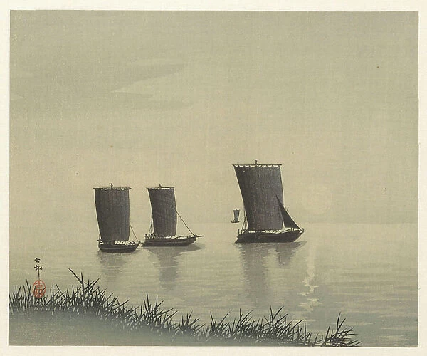 Fishing Boats, 1900-36 (colour woodcut)