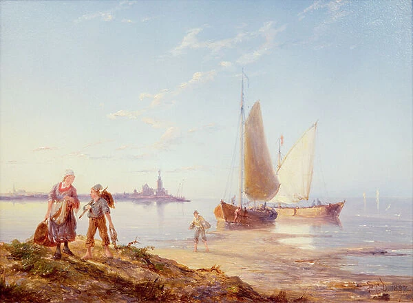 Fishing Boats off the Shore, 1887 (w  /  c)