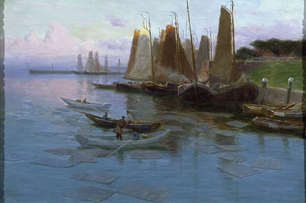 Fishing Boats (oil on canvas)